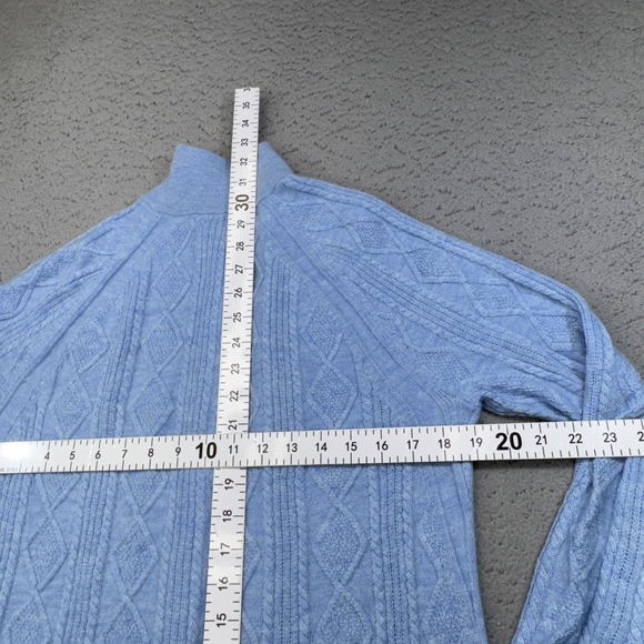 Vineyard Vines Sweater Coat Womens Small Blue Cashmere Cable Knit Long Cardigan - Picture 12 of 16